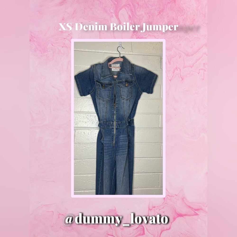 Denim Short Sleeve Jumpsuit